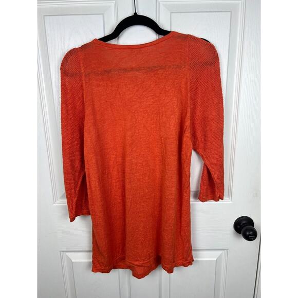 Women's J. Jill Zinnia Sweater Plus Size 1X Burnt Orange Linen Blend - Picture 8 of 8